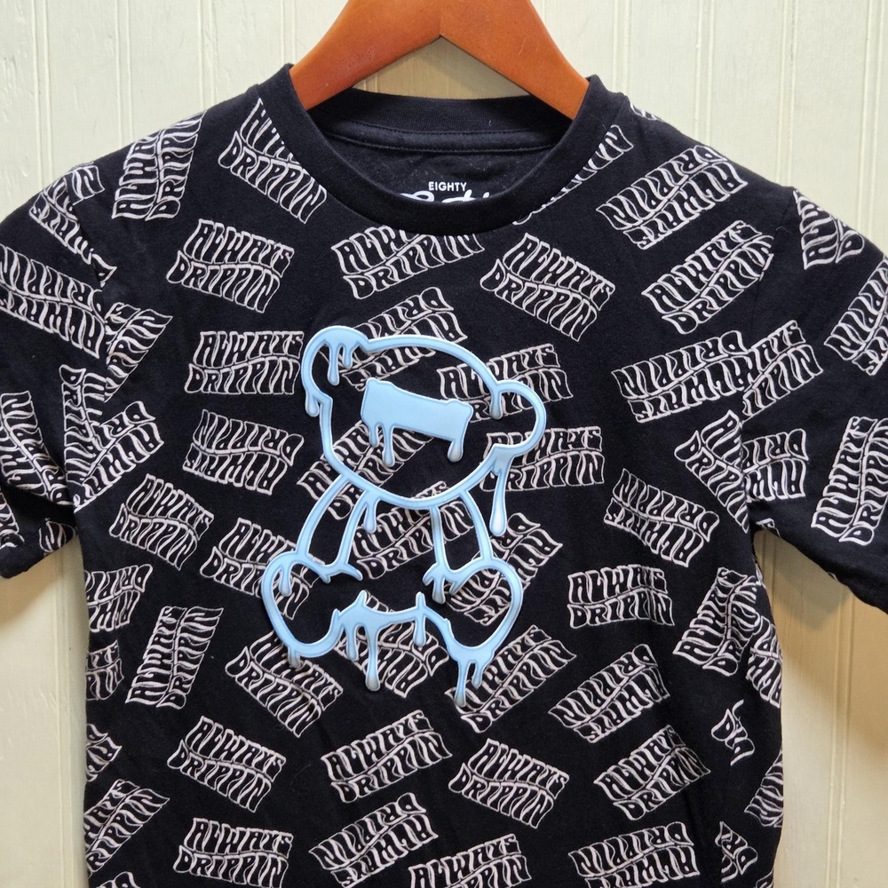 Eighty Eight Brand Shirt Boys 10/12 Black Yogi Bear Drip Graphic Tee Top